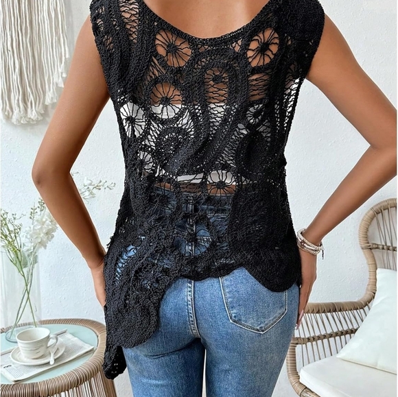 CROCHET LACE TANK/COVER-ALL - Picture 15 of 16